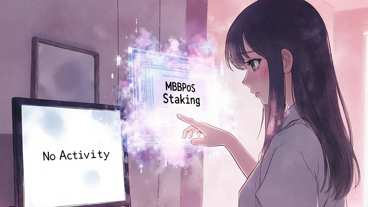 A hand reaches for a ghostly staking interface that vanishes into smoke, reflecting an empty room.