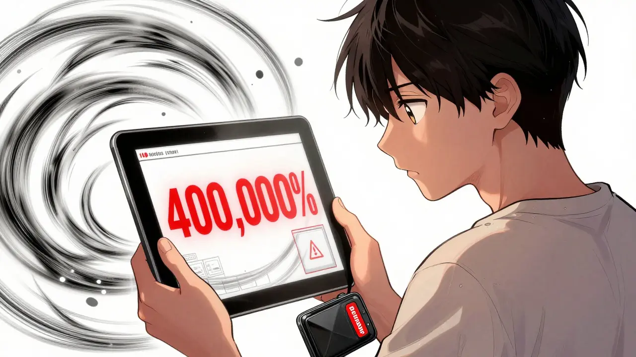 Worried person looking at a high-risk staking percentage on a screen