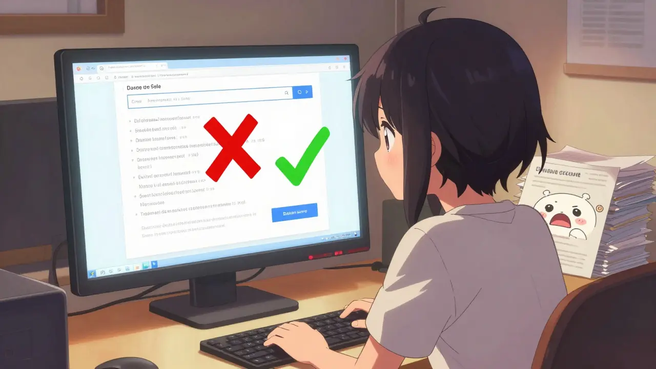 Anime character spotting phishing site on computer screen