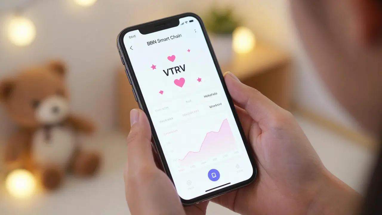 Hands holding phone showing crypto swap interface