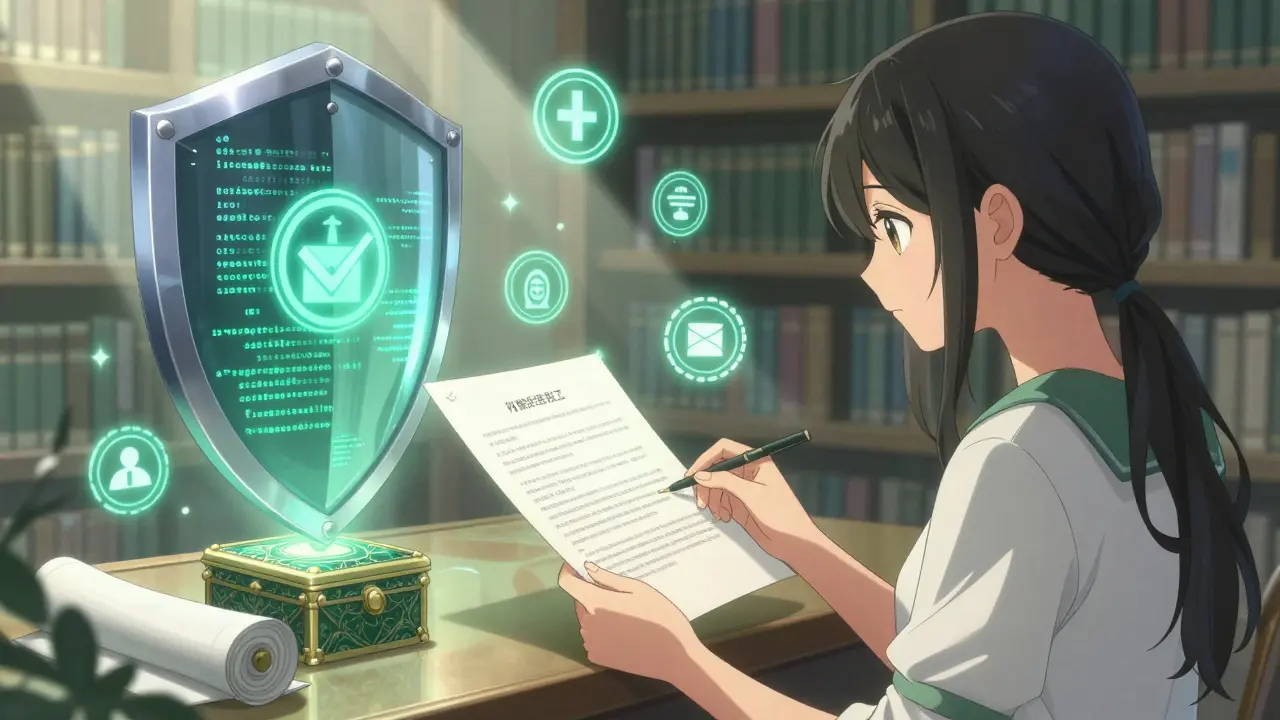 Manga style illustration of secure smart contracts and verified audits
