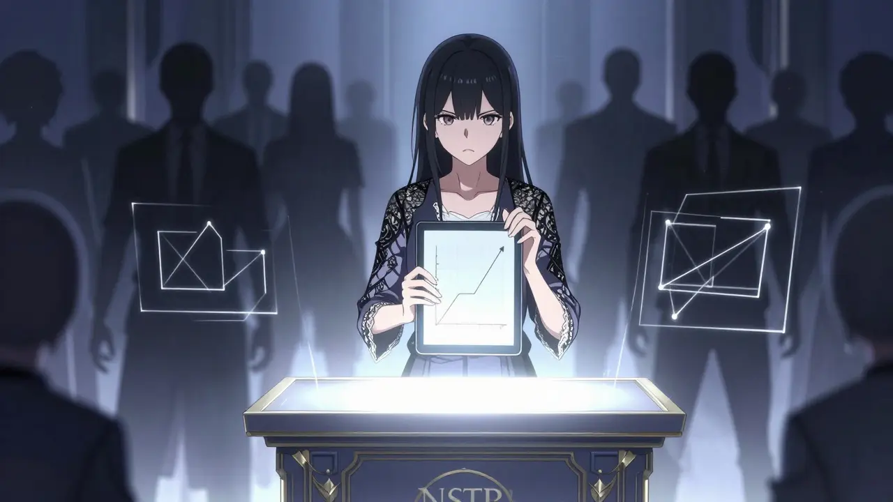 Anime figure governing Nostra protocol against digital risks