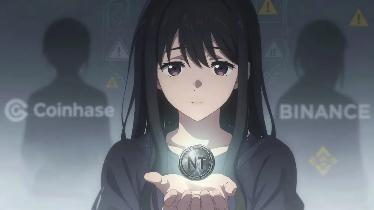 Close up of anime girl holding a dim token, surrounded by fading exchange ghosts.