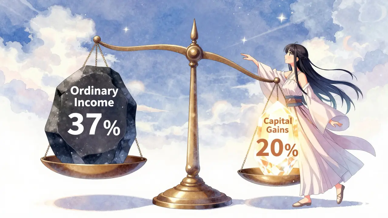 Magical scale balancing ordinary income vs capital gains