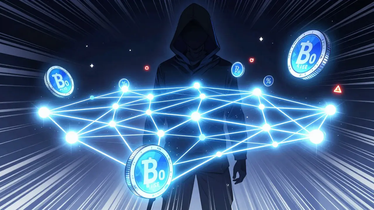 Mysterious figure behind glowing Bitgert blockchain network