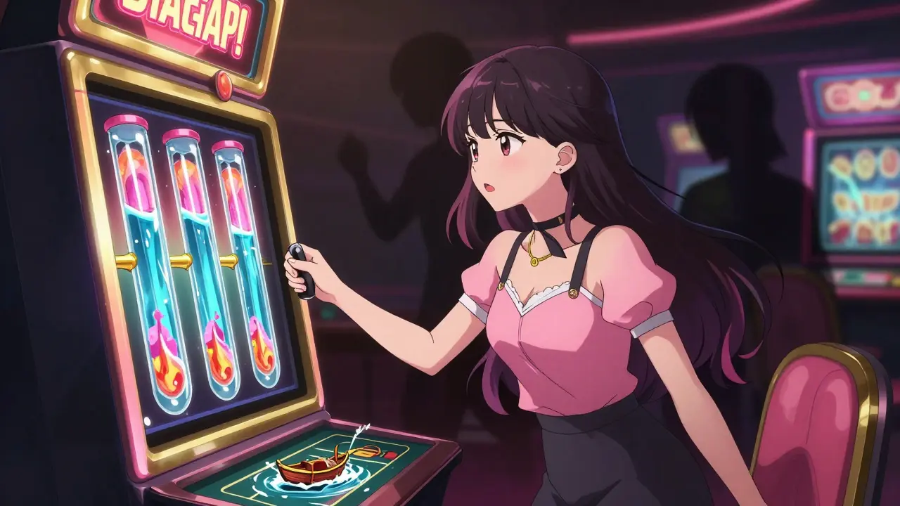 Shoujo heroine facing high-risk crypto gambling scene