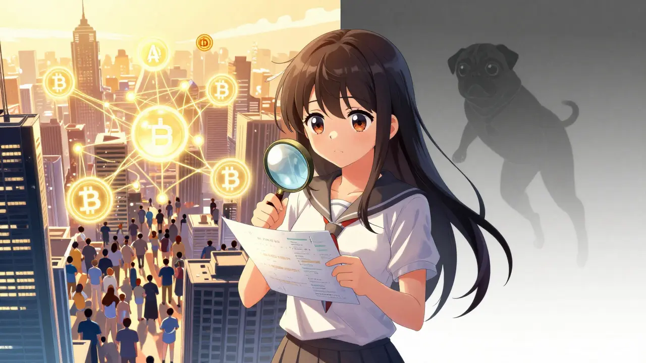 Anime girl analyzing investment choices between vibrant and faded options