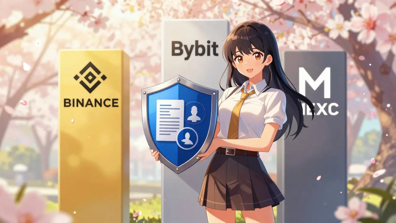 Anime heroine standing safely near stable exchange platforms