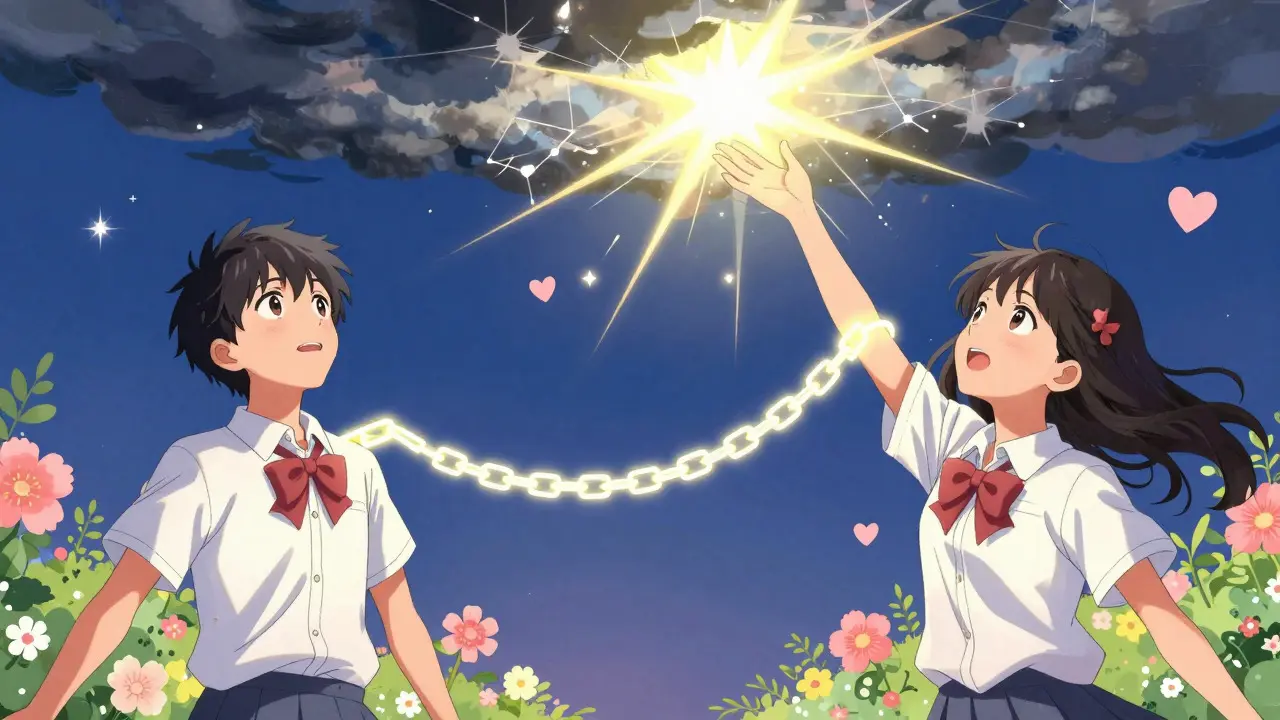 Shoujo art showing Child Pays for Parent resolving delay
