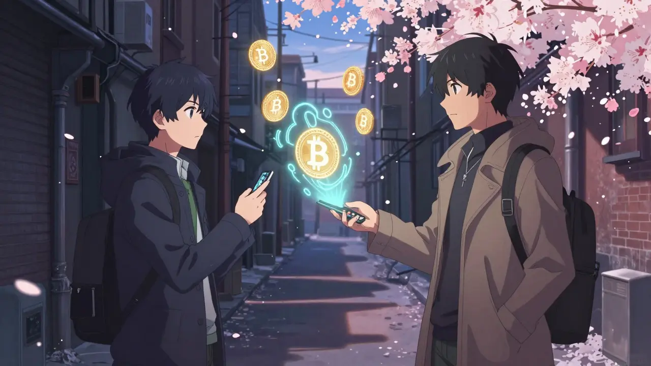 Underground P2P crypto trade in Moscow alleyway