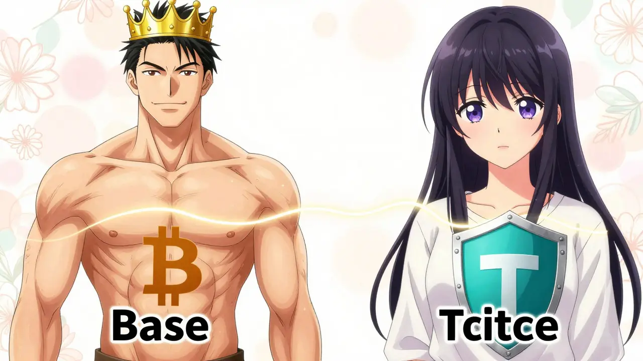 Anime characters representing base and quote currency connection